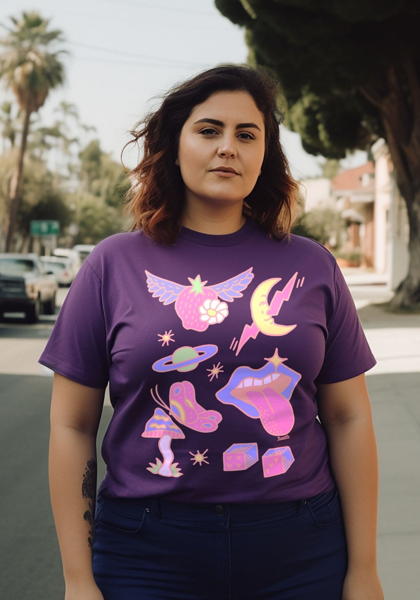 Girlypop Flash Tattoo Tee by kaeraz dice moon mouth