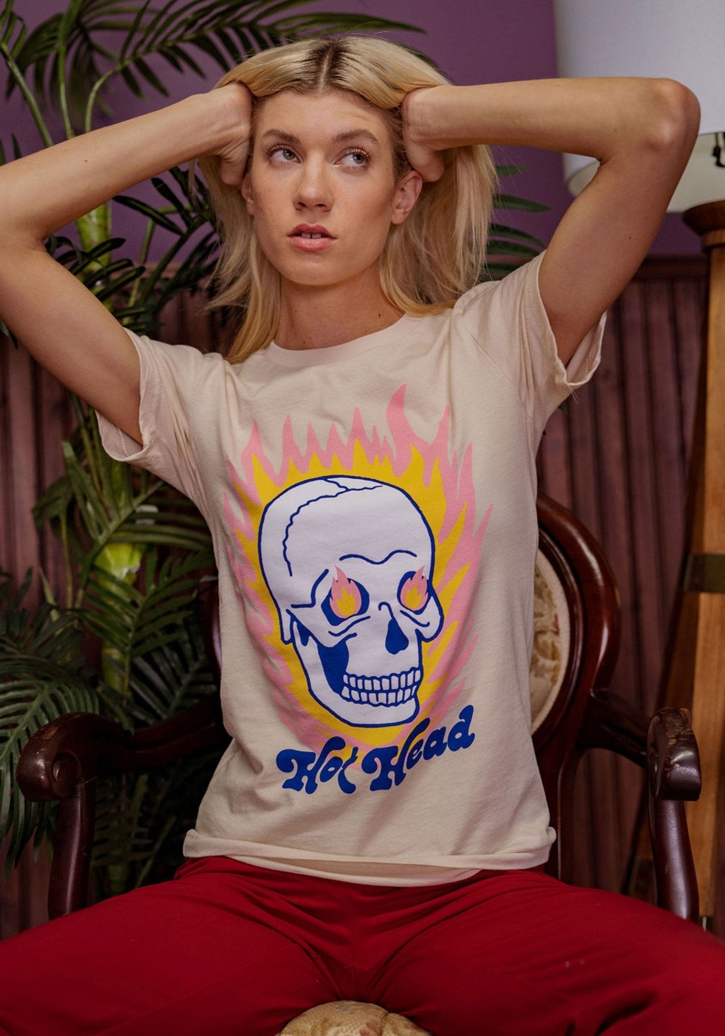 Hot Head Tee by kaeraz 80s biker dead