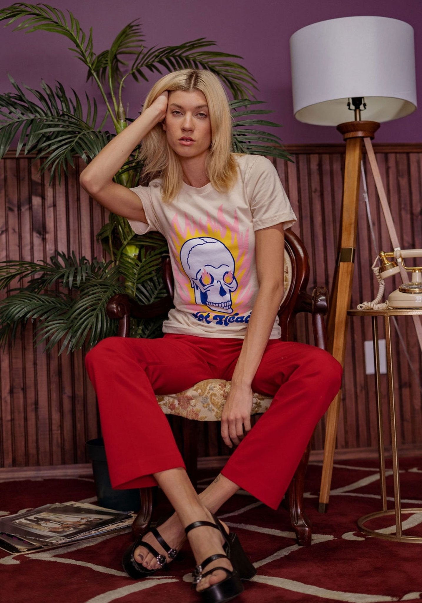 Hot Head Tee by kaeraz 80s biker dead