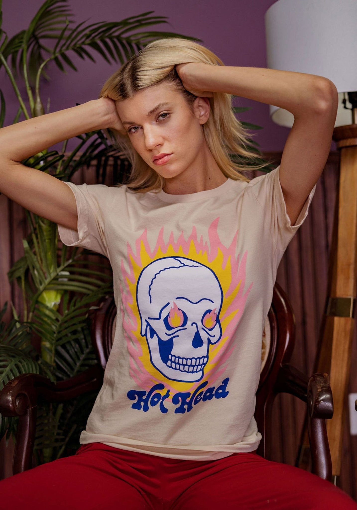 Hot Head Tee by kaeraz 80s biker dead