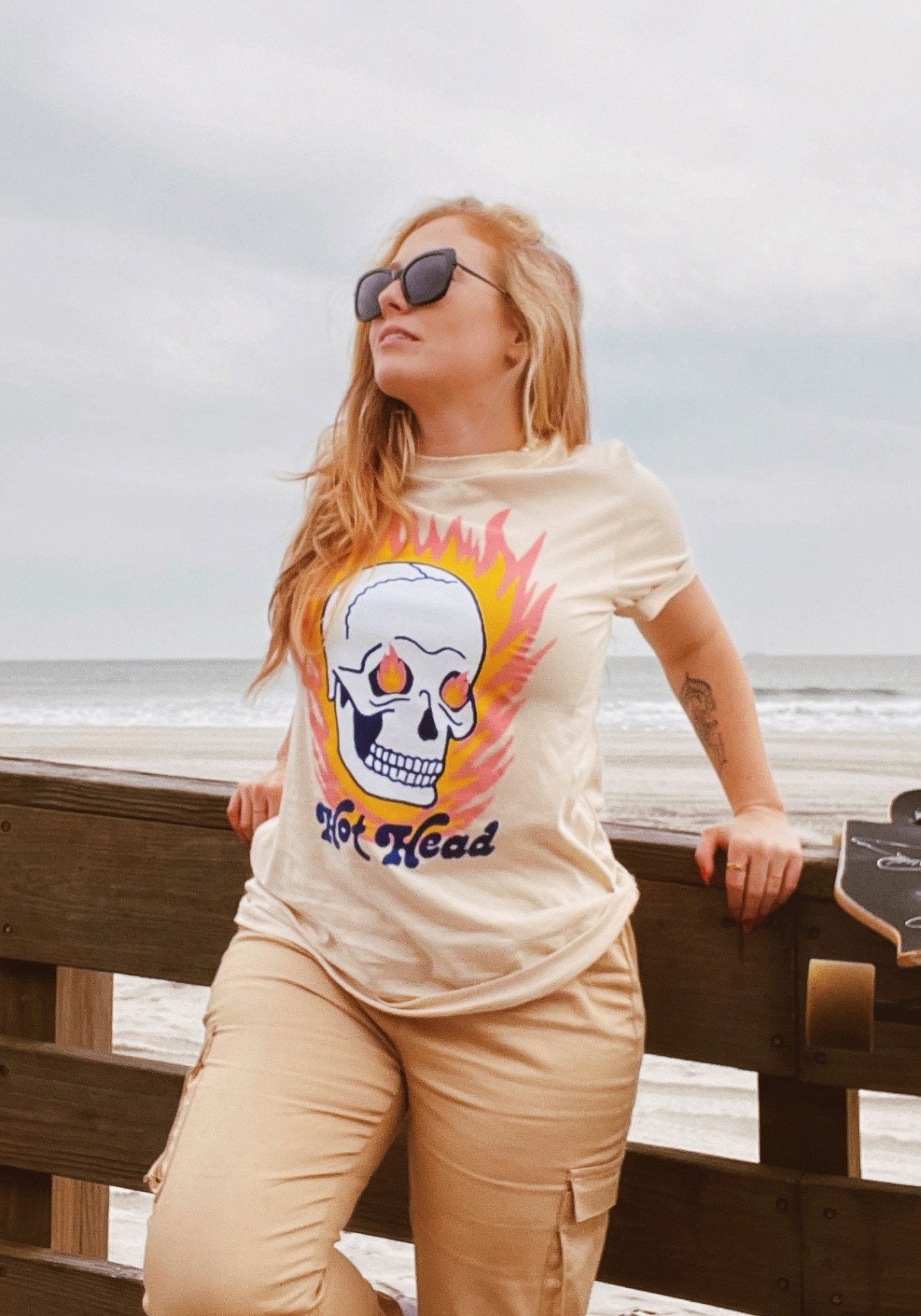 Hot Head Tee by kaeraz 80s biker dead