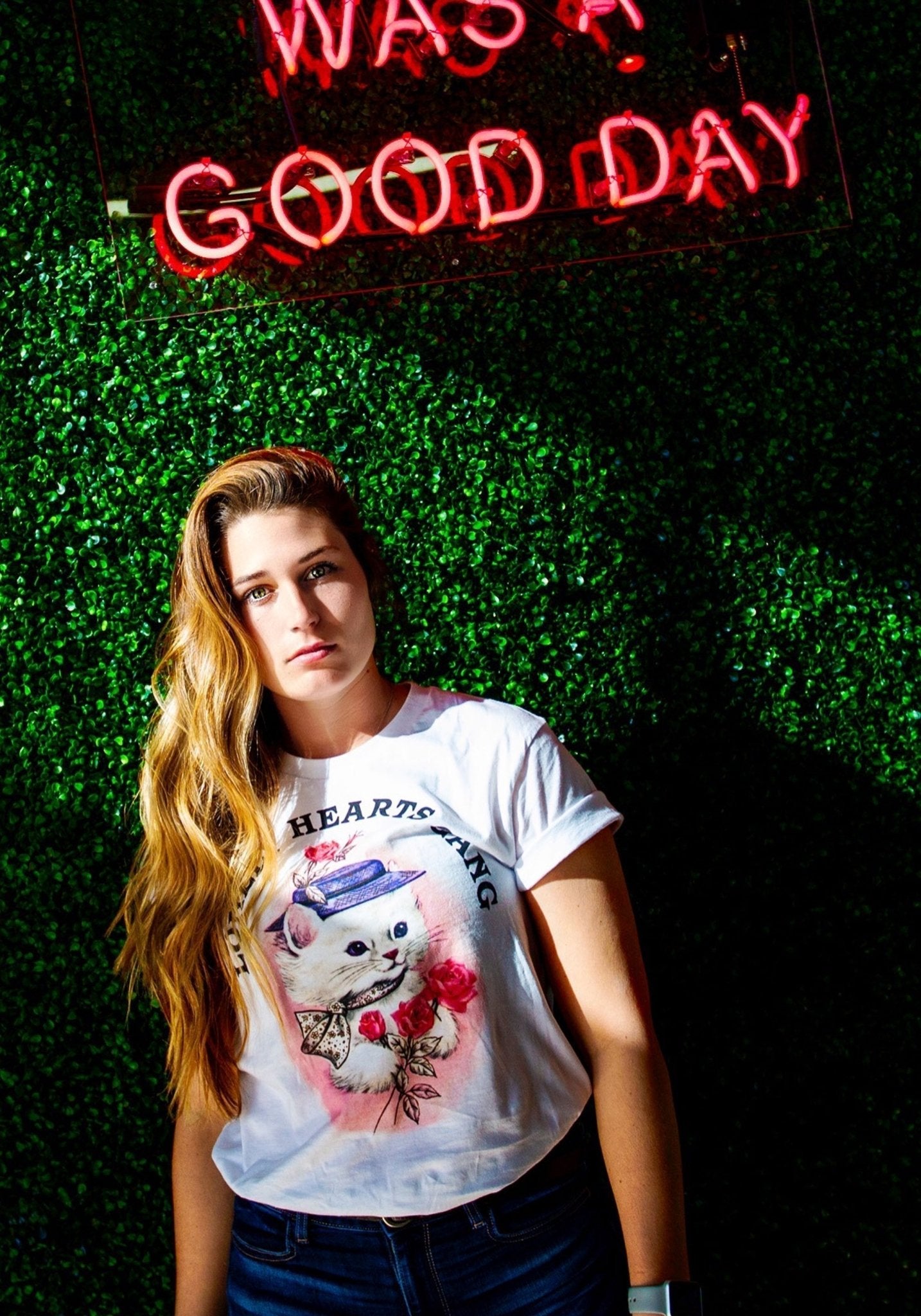 Lonely Hearts Gang Tee by kaeraz cat flower galentines