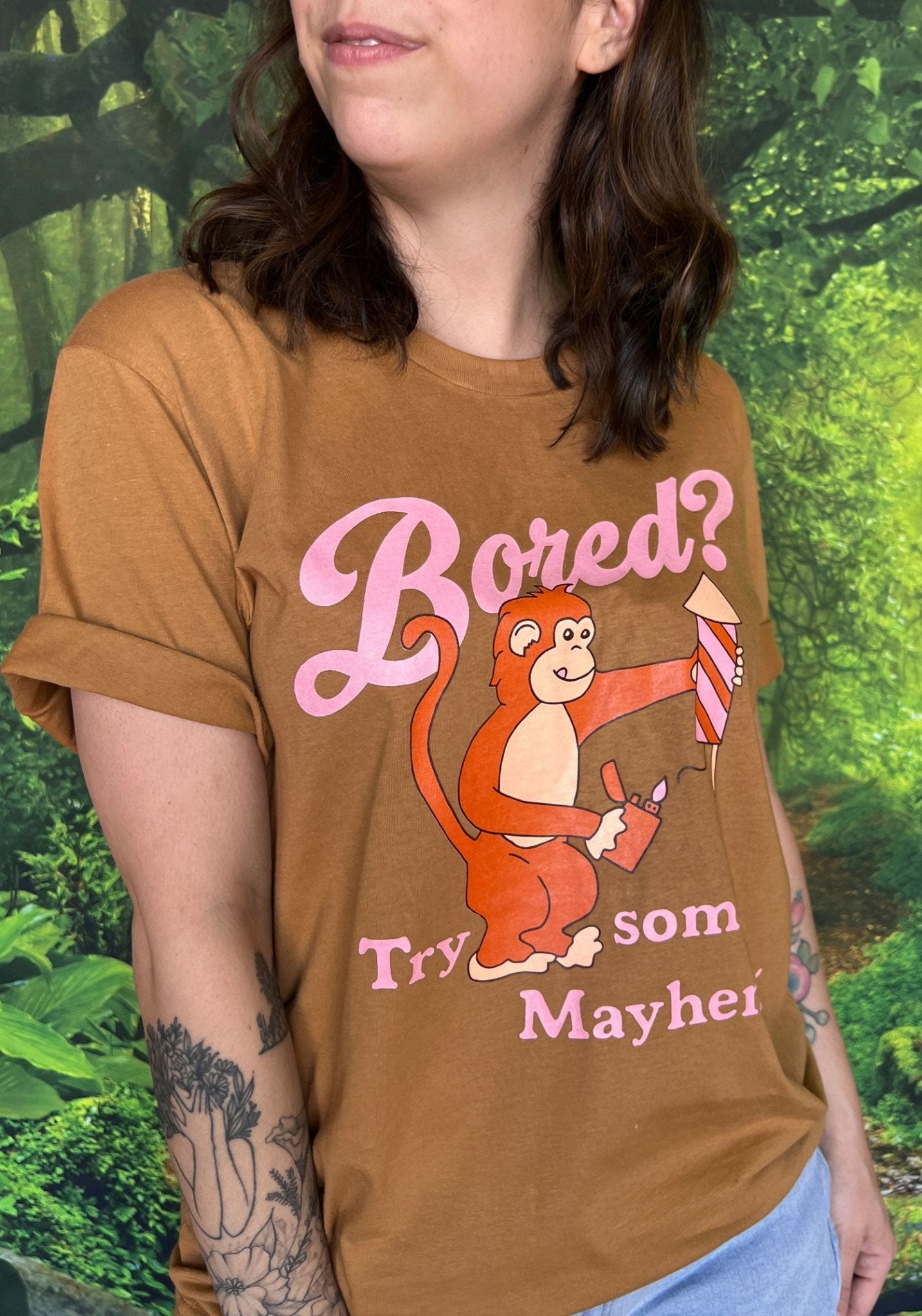 Mayhem Monkey Tee by kaeraz bored fire firework