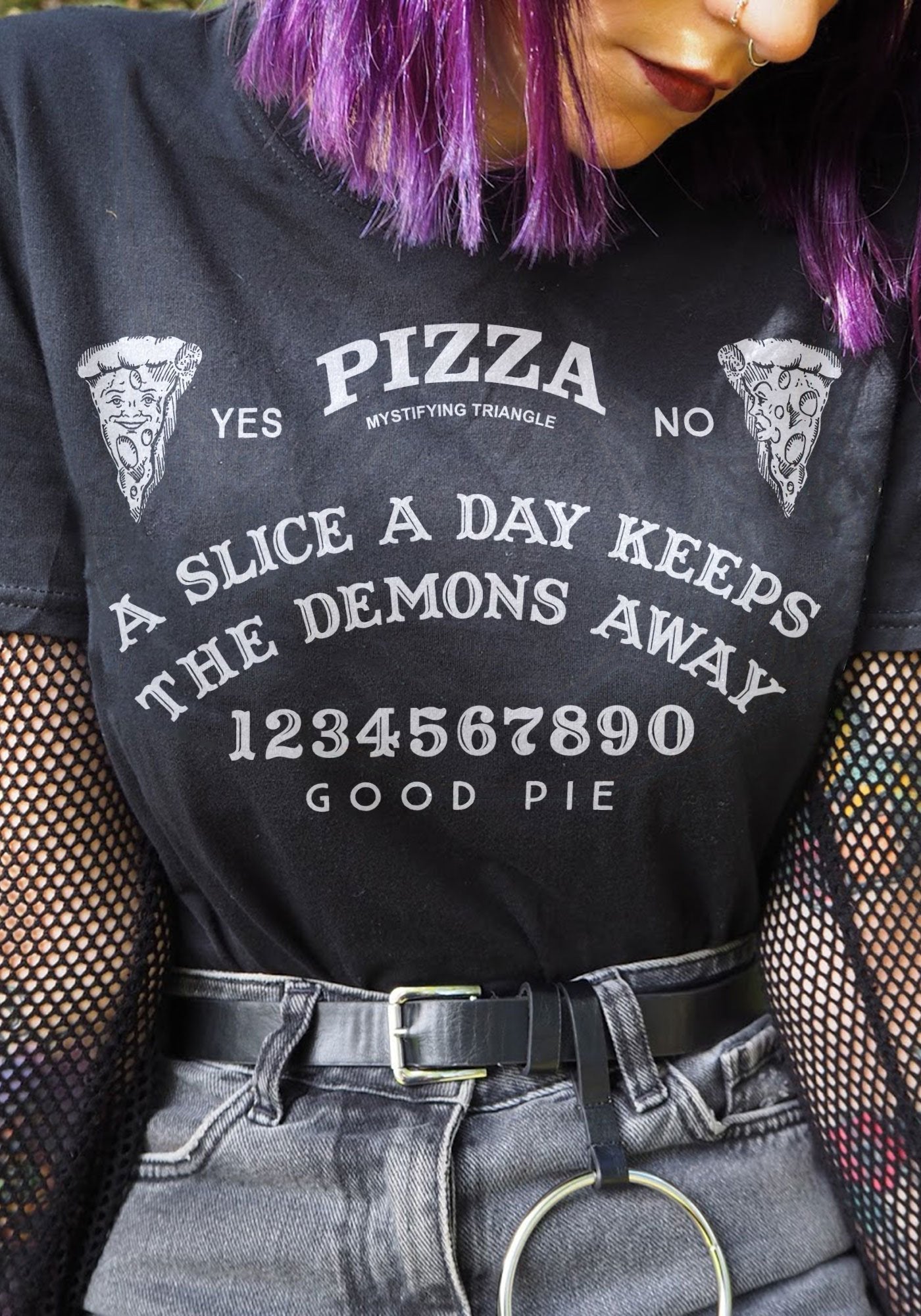 Pizza Oracle Tee by kaeraz boo cropped tee halloween shirt