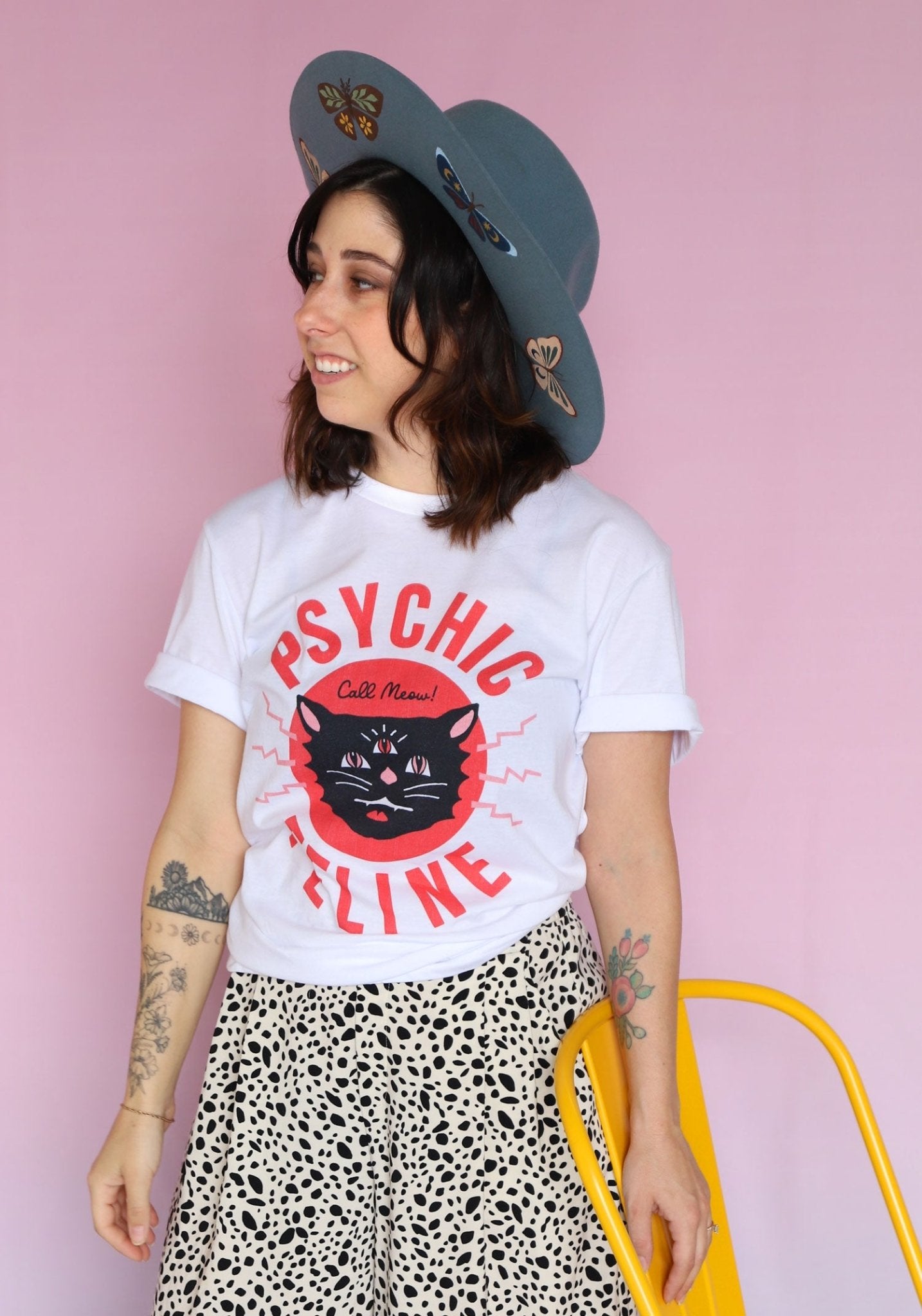 Psychic Feline Tee by kaeraz black cat cat halloween
