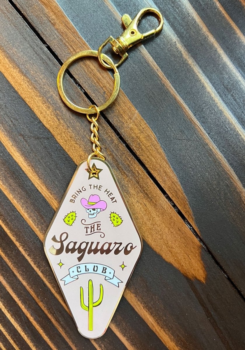 The Saguaro Club Enamel Keychain by kaeraz arizona cactus cowboy