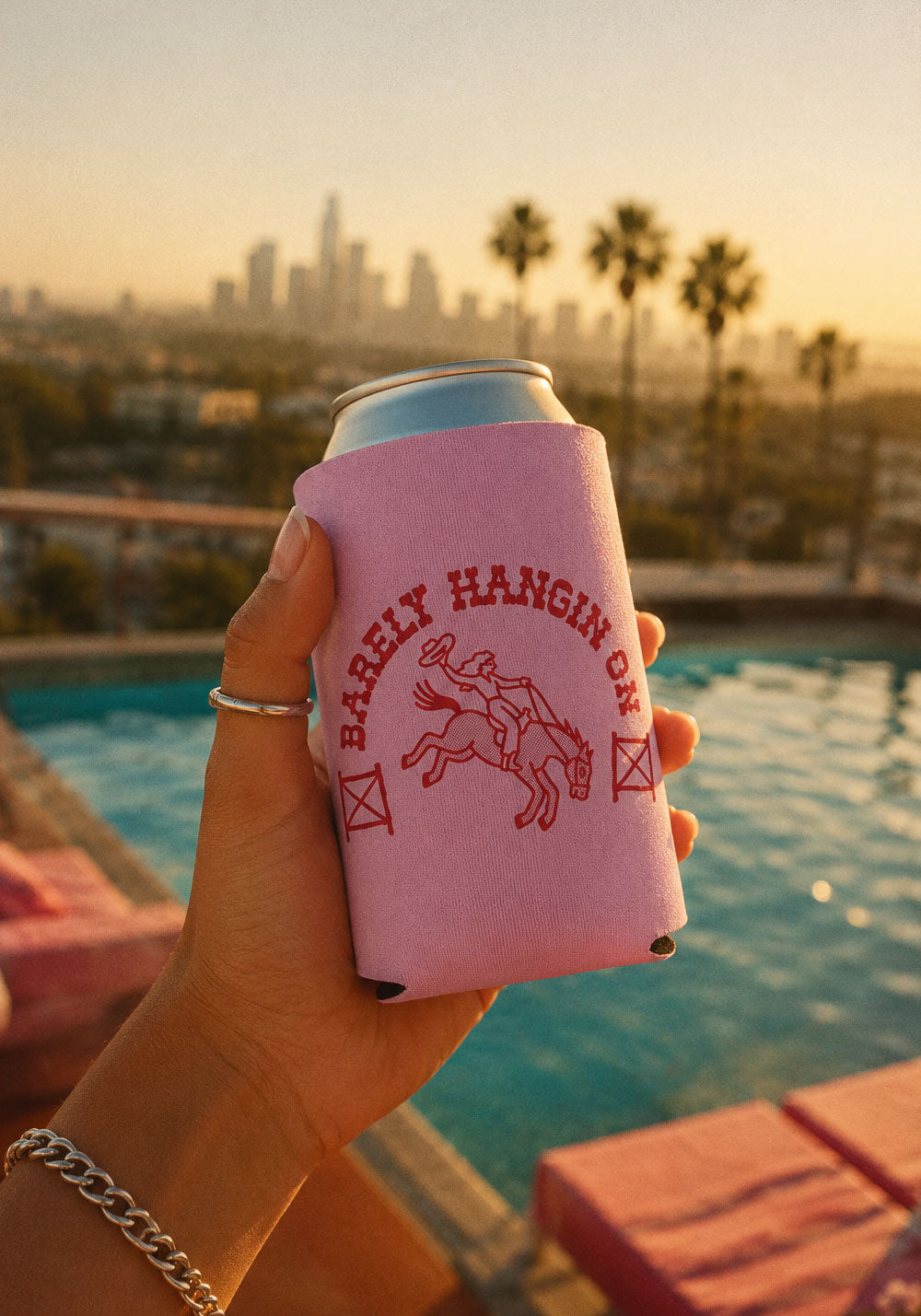 Barely Hangin' On Can Cooler