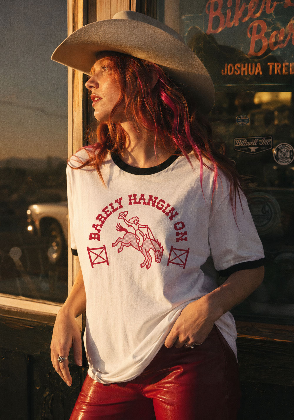 Barely Hangin' On Ringer Tee