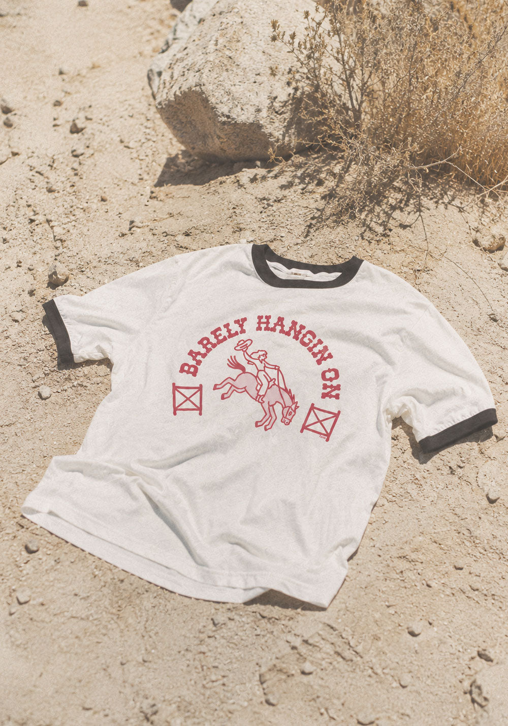Barely Hangin' On Ringer Tee
