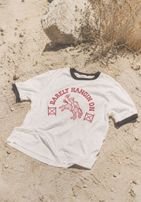 Barely Hangin' On Ringer Tee