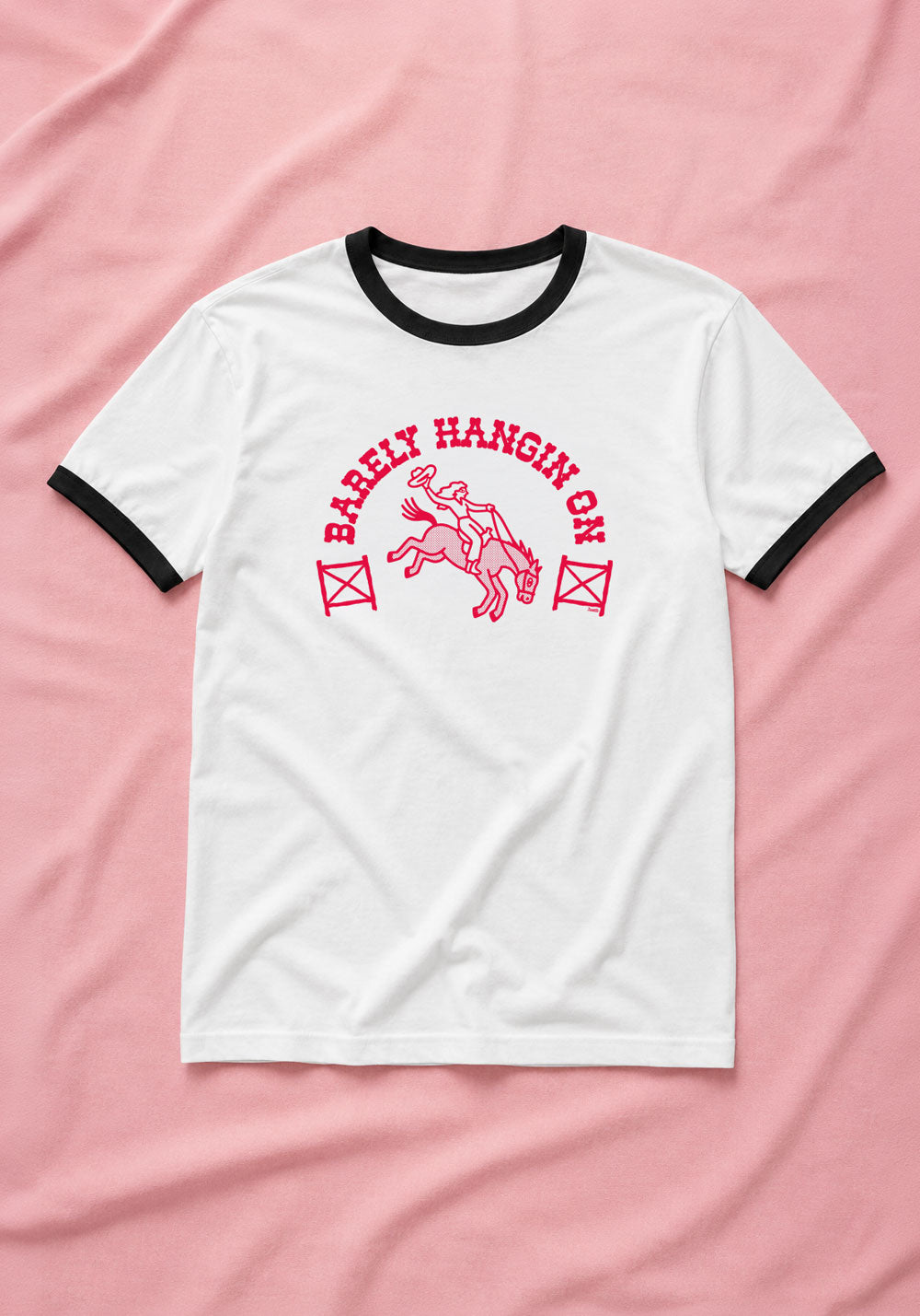 Barely Hangin' On Ringer Tee