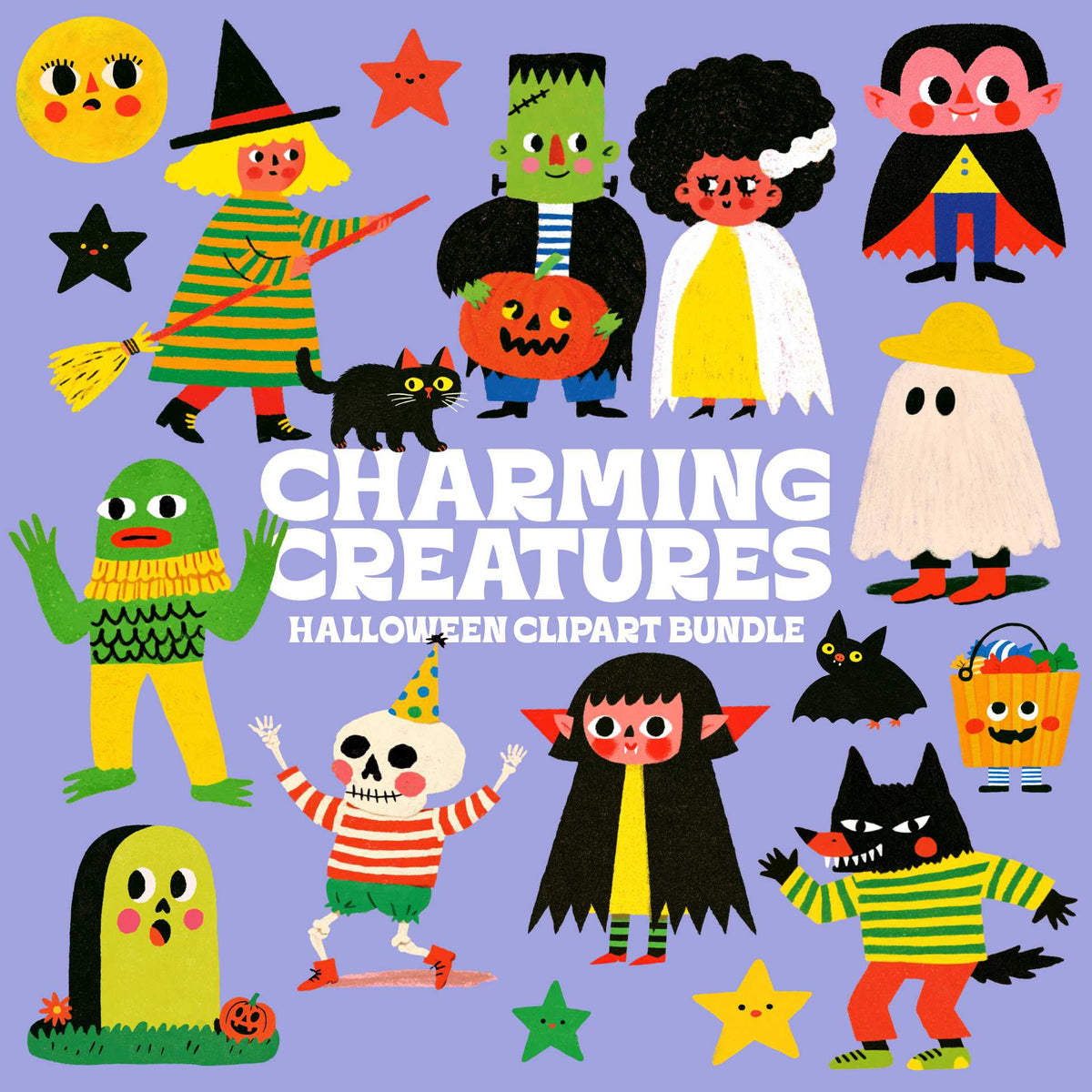 Charming Creatures Halloween Clipart Bundle | Digital Download