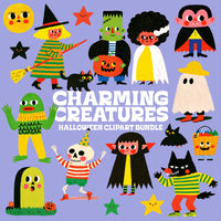 Charming Creatures Halloween Clipart Bundle | Digital Download