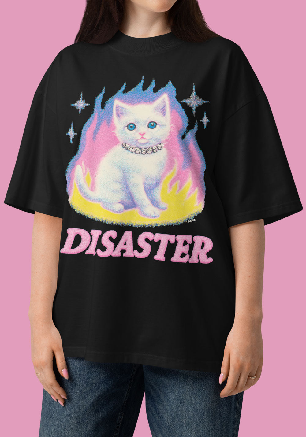 Disaster Kitten Oversized Tee