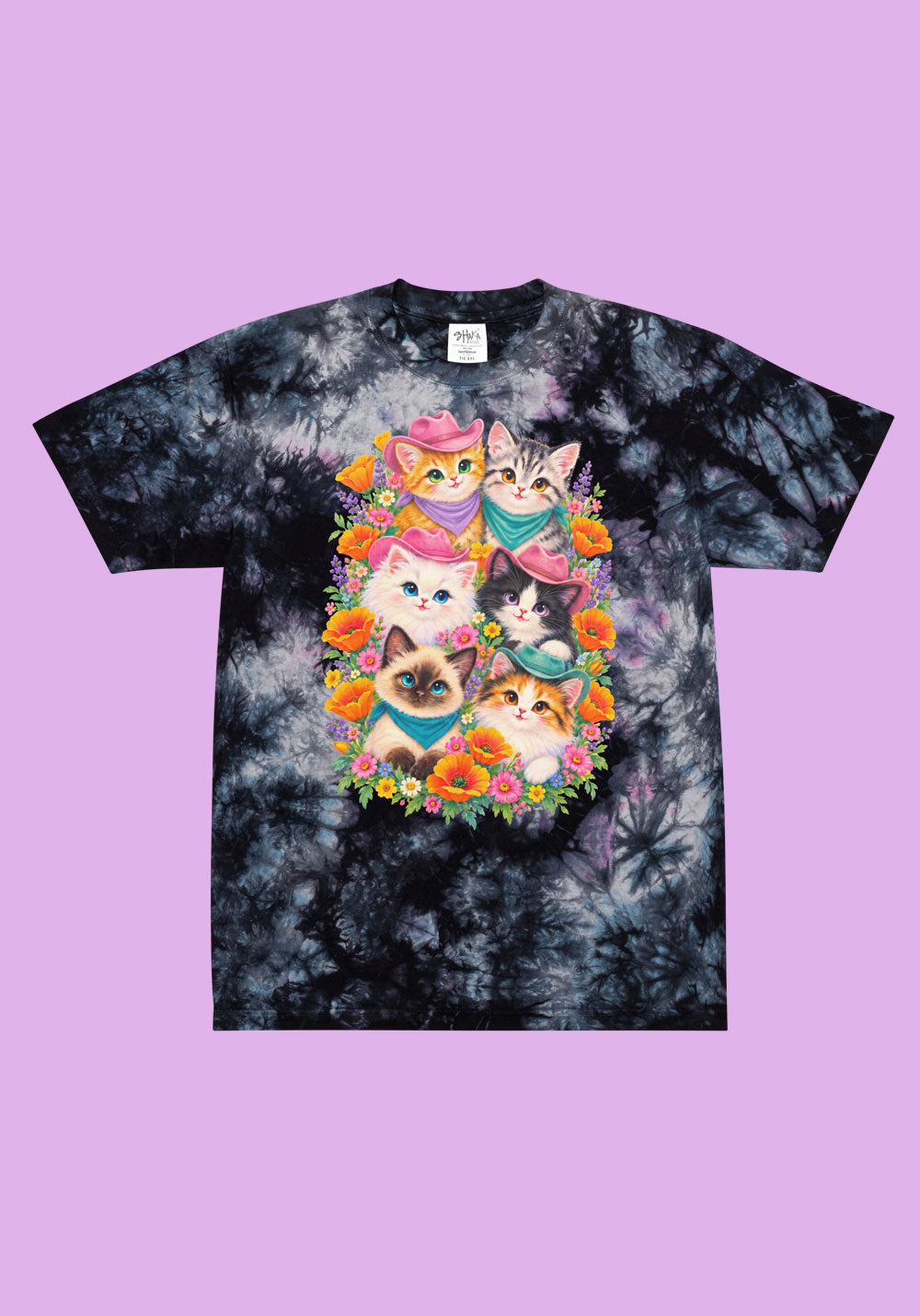 Felines of Western Purrsuasion Tie Dye Tee