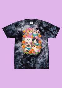 Felines of Western Purrsuasion Tie Dye Tee