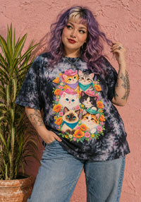 Felines of Western Purrsuasion Tie Dye Tee