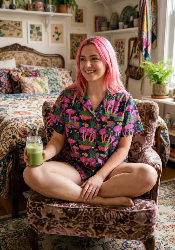 Midnight Mushrooms Pajama Set