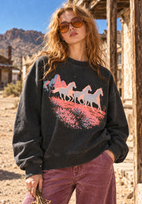 Spirit Horses Garment-Dyed Sweatshirt