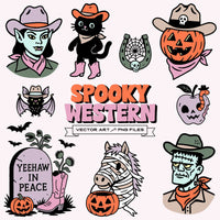 Spooky Western Halloween Clipart Bundle | Digital Download