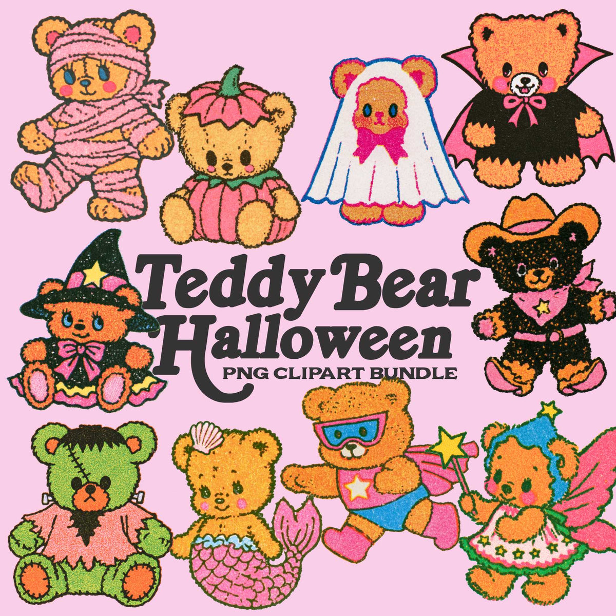 Teddy Bear Halloween Clipart Bundle | Digital Download