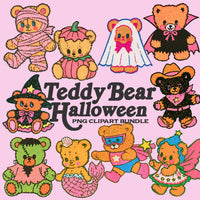 Teddy Bear Halloween Clipart Bundle | Digital Download
