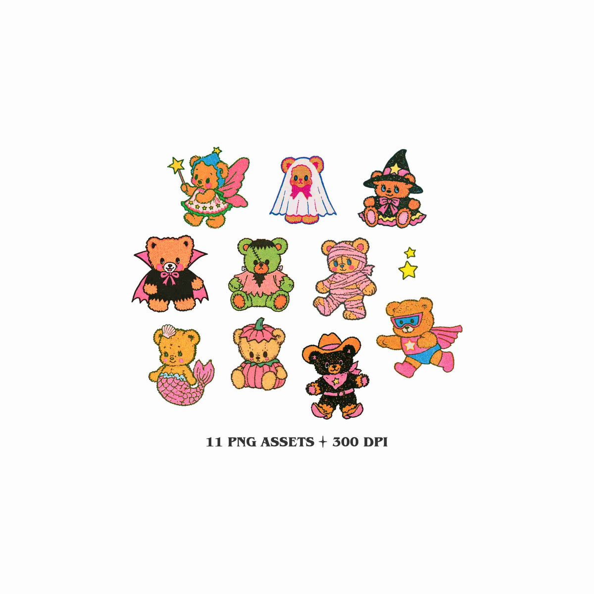 Teddy Bear Halloween Clipart Bundle | Digital Download