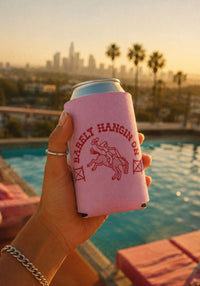 Barely Hangin' On Can Cooler by kaeraz cowgirl horse horses