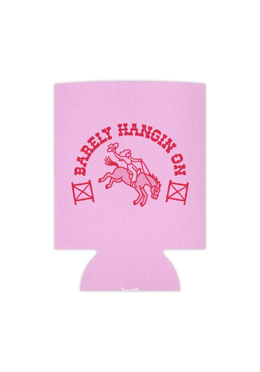 Barely Hangin' On Can Cooler by kaeraz cowgirl horse horses