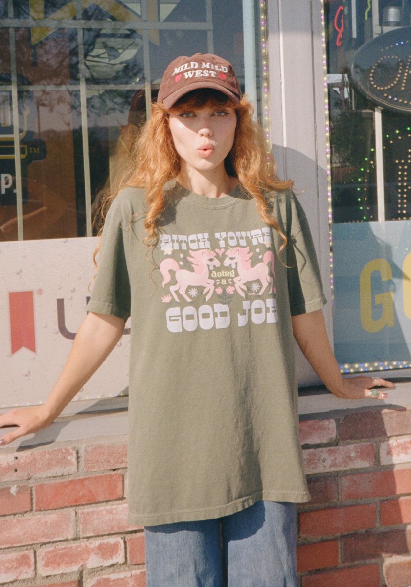 Bitch You're Doing A Good Job Tee by kaeraz flowers horse unicorn