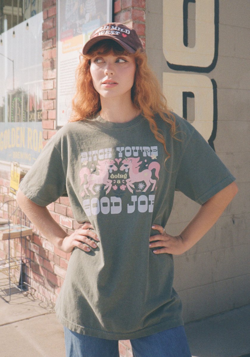 Bitch You're Doing A Good Job Tee by kaeraz flowers horse unicorn