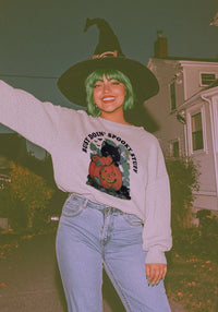 Busy Doin' Spooky Stuff Sweatshirt by kaeraz black cat halloween october