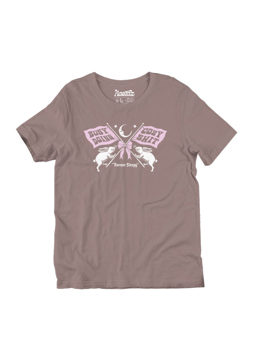 Busy Doing Cozy Shit Tee by kaeraz bunny cozy crescent moon