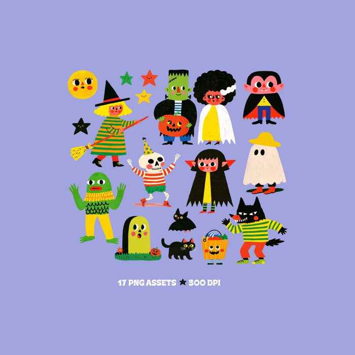 Charming Creatures Halloween Clipart Bundle | Digital Download by kaeraz black cat digital download