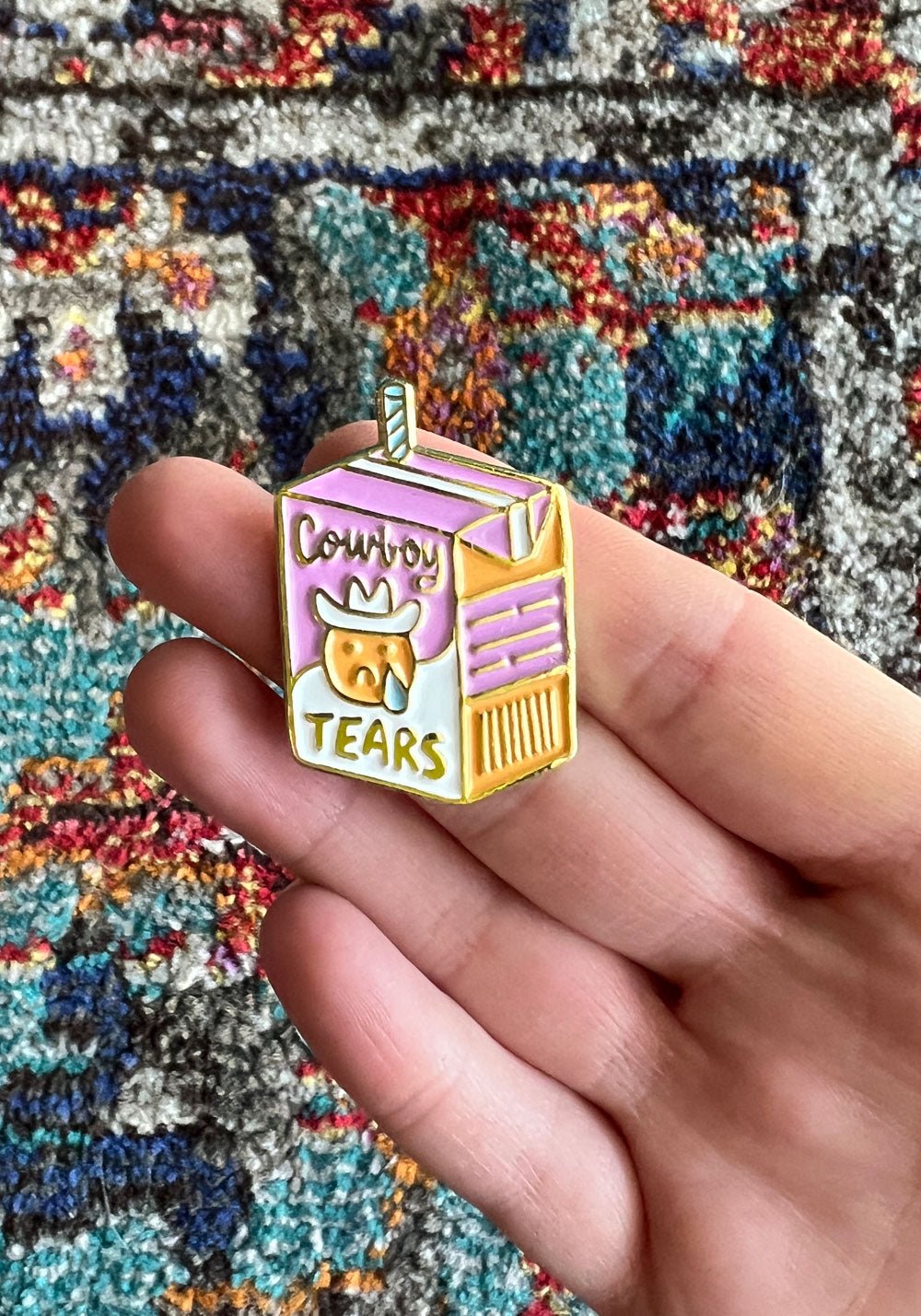 Cowboy Tears Enamel Pin by kaeraz carton cowboy cowboy hat