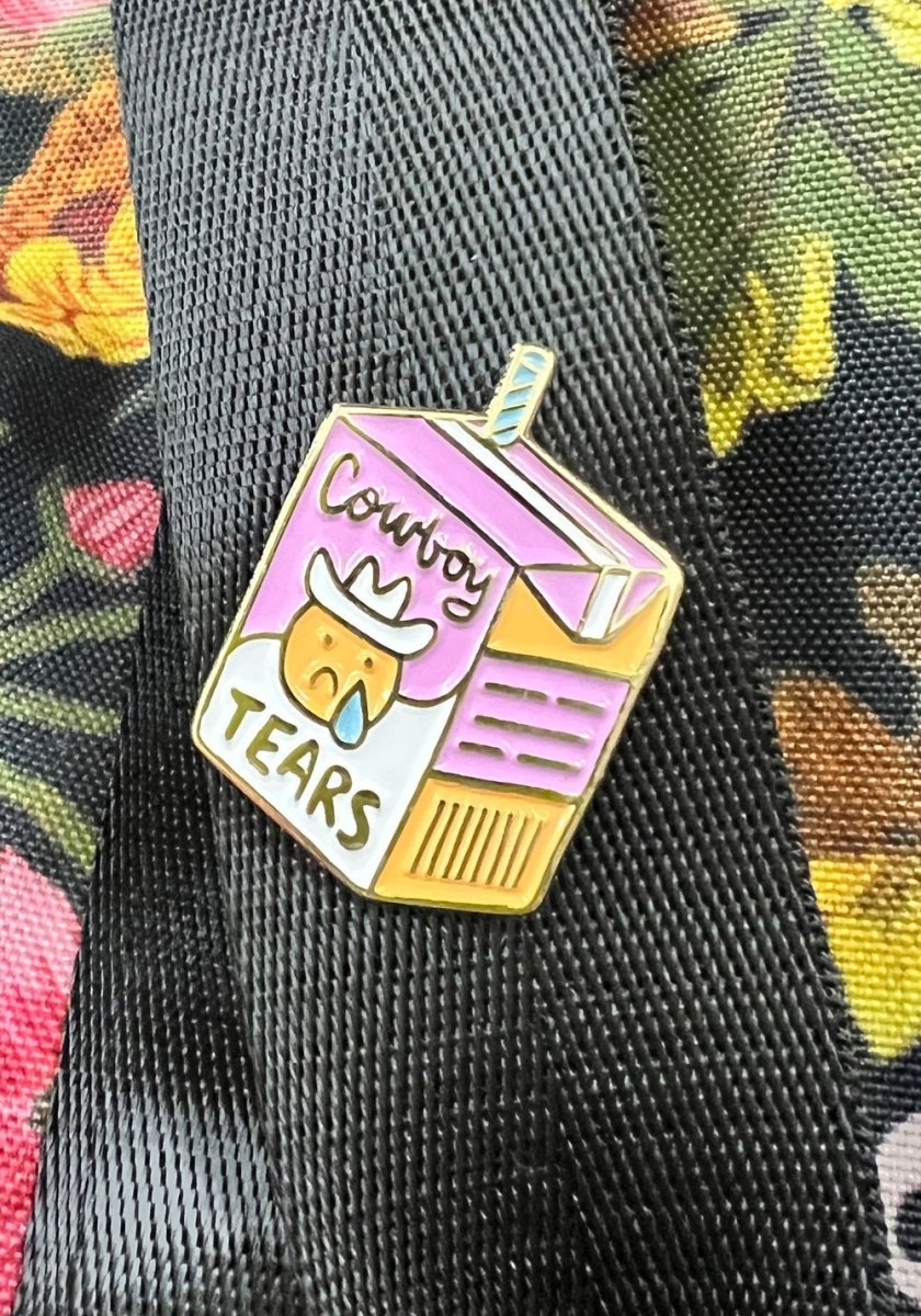 Cowboy Tears Enamel Pin by kaeraz carton cowboy cowboy hat