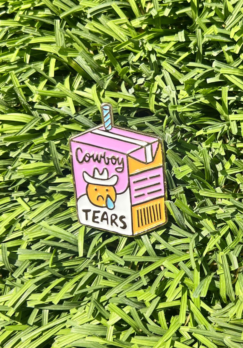 Cowboy Tears Enamel Pin by kaeraz carton cowboy cowboy hat