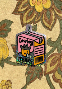 Cowboy Tears Glitter Sticker by kaeraz carton cowboy cowboy hat