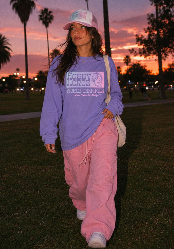 Hobby Horse Champ Long Sleeve Tee by kaeraz cowgirl hobby horse