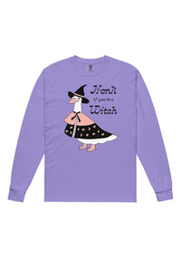 Honk If You're A Witch Long Sleeve Tee by kaeraz goose spooky witchy