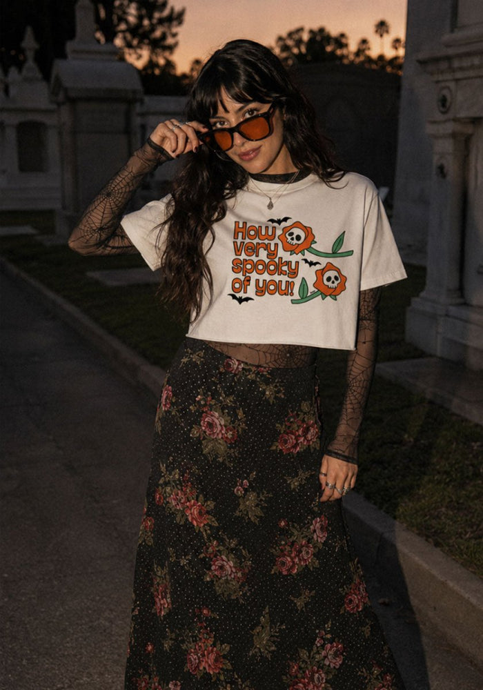How Very Spooky Crop Tee by kaeraz bats halloween october