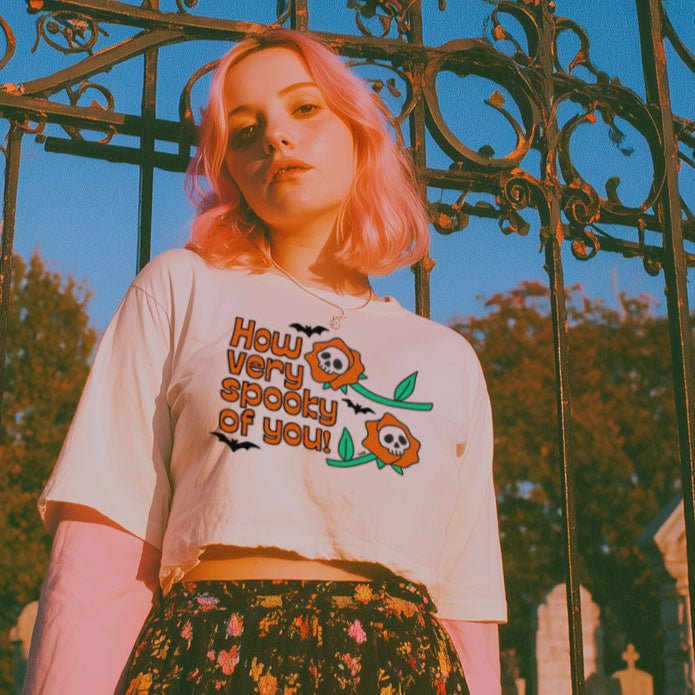 How Very Spooky Crop Tee by kaeraz bats halloween october