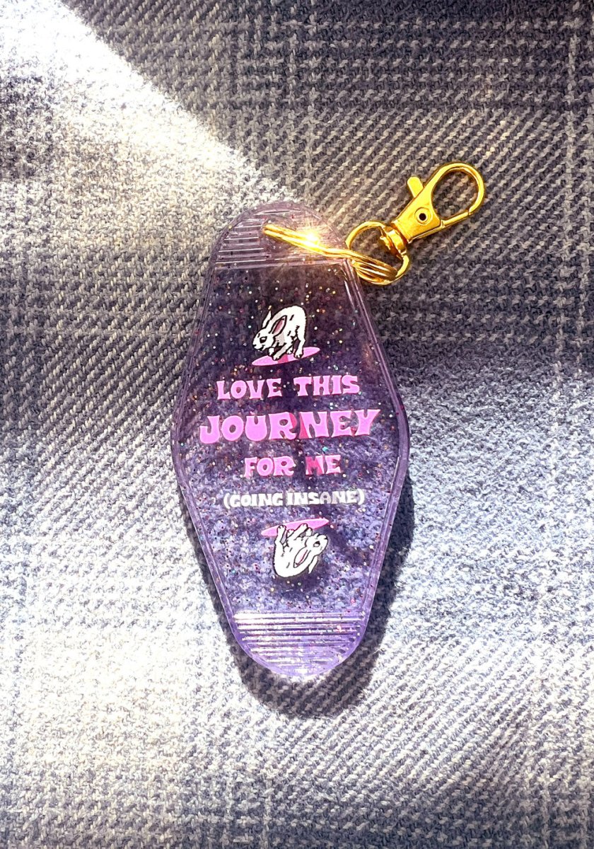 Love This Journey Glitter Keychain by kaeraz bunny glitter rabbit