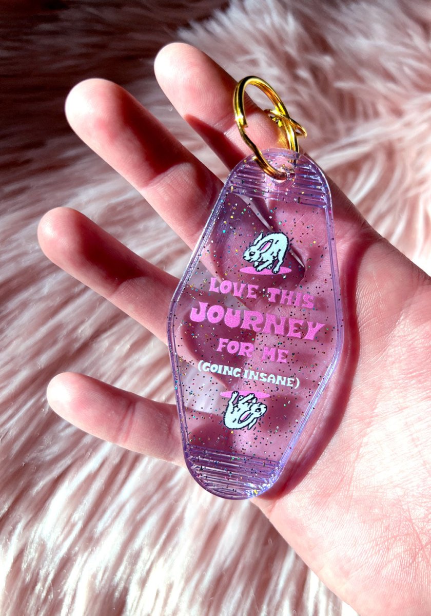 Love This Journey Glitter Keychain by kaeraz bunny glitter rabbit