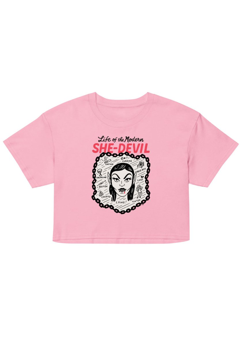 Modern She - Devil Crop Tee by kaeraz bed rot devil feminism