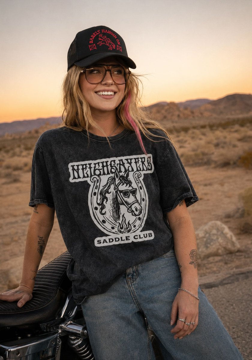 Neighsayers Saddle Club Vintage Wash Tee by kaeraz cowgirl desert horse