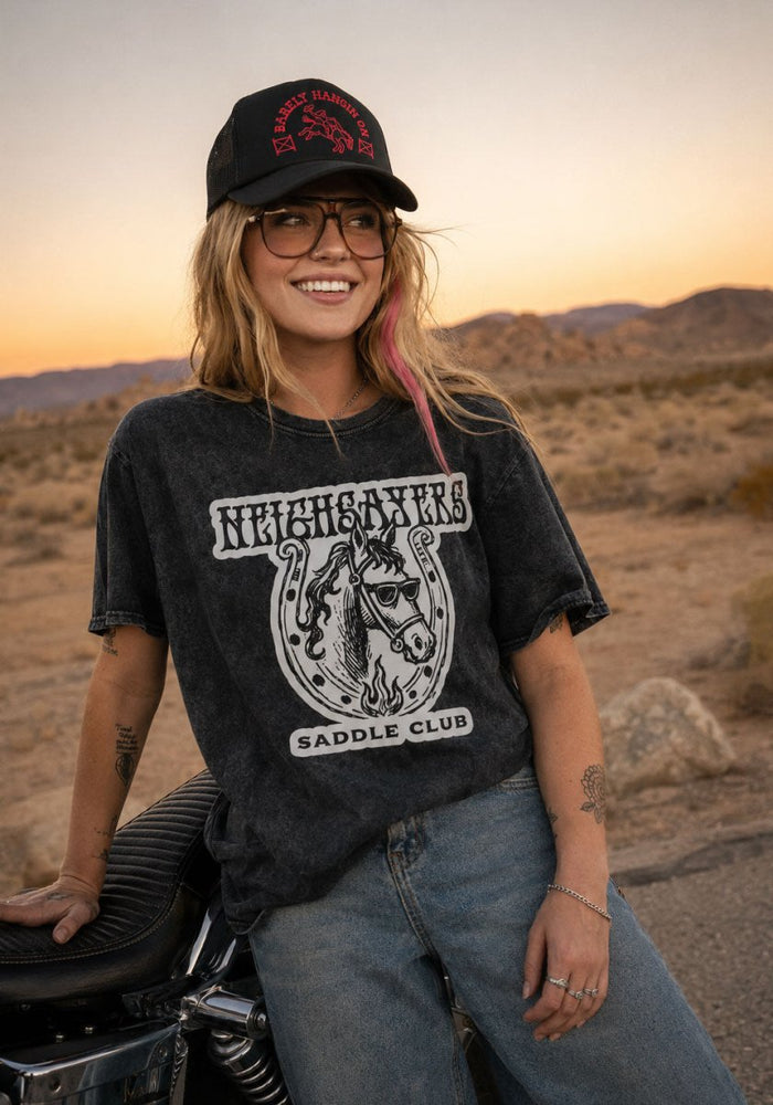 Neighsayers Saddle Club Vintage Wash Tee by kaeraz cowgirl desert horse