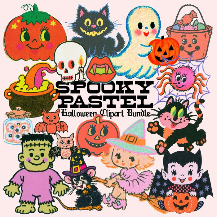 Spooky Pastel Halloween Clipart Bundle | Digital Download by kaeraz clipart download fall