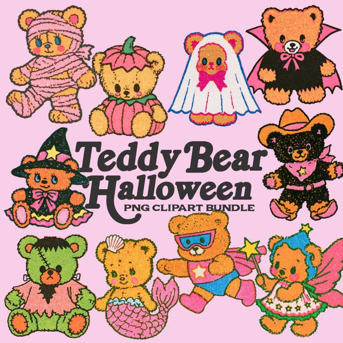 Teddy Bear Halloween Clipart Bundle | Digital Download by kaeraz bears clipart download