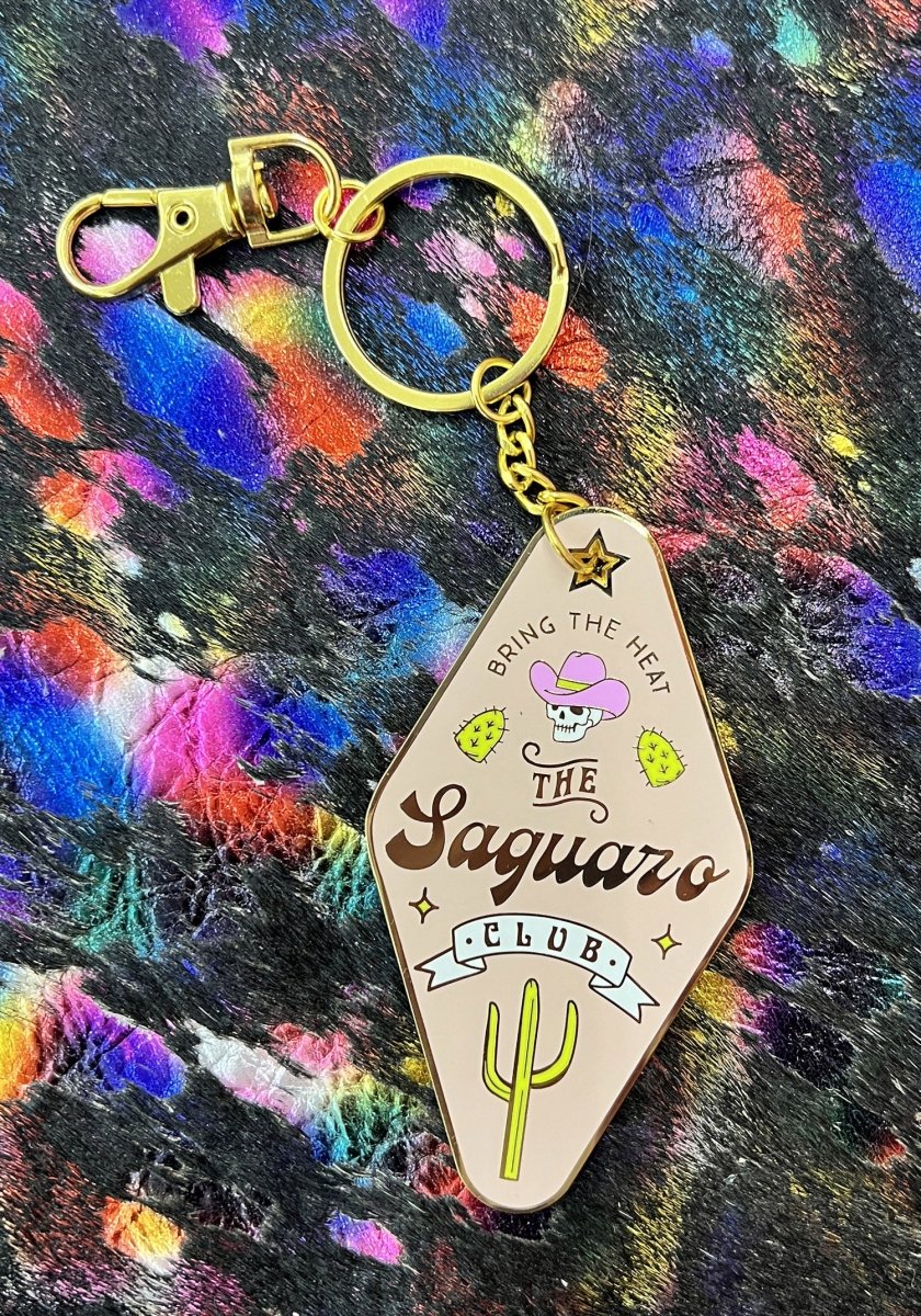 The Saguaro Club Enamel Keychain by kaeraz arizona cactus cowboy